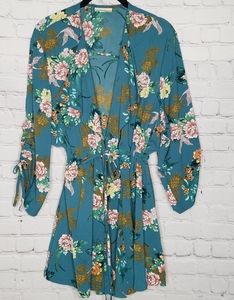 Loralette Kimono Jacket Birds Vacation Beach Casual Size 2X